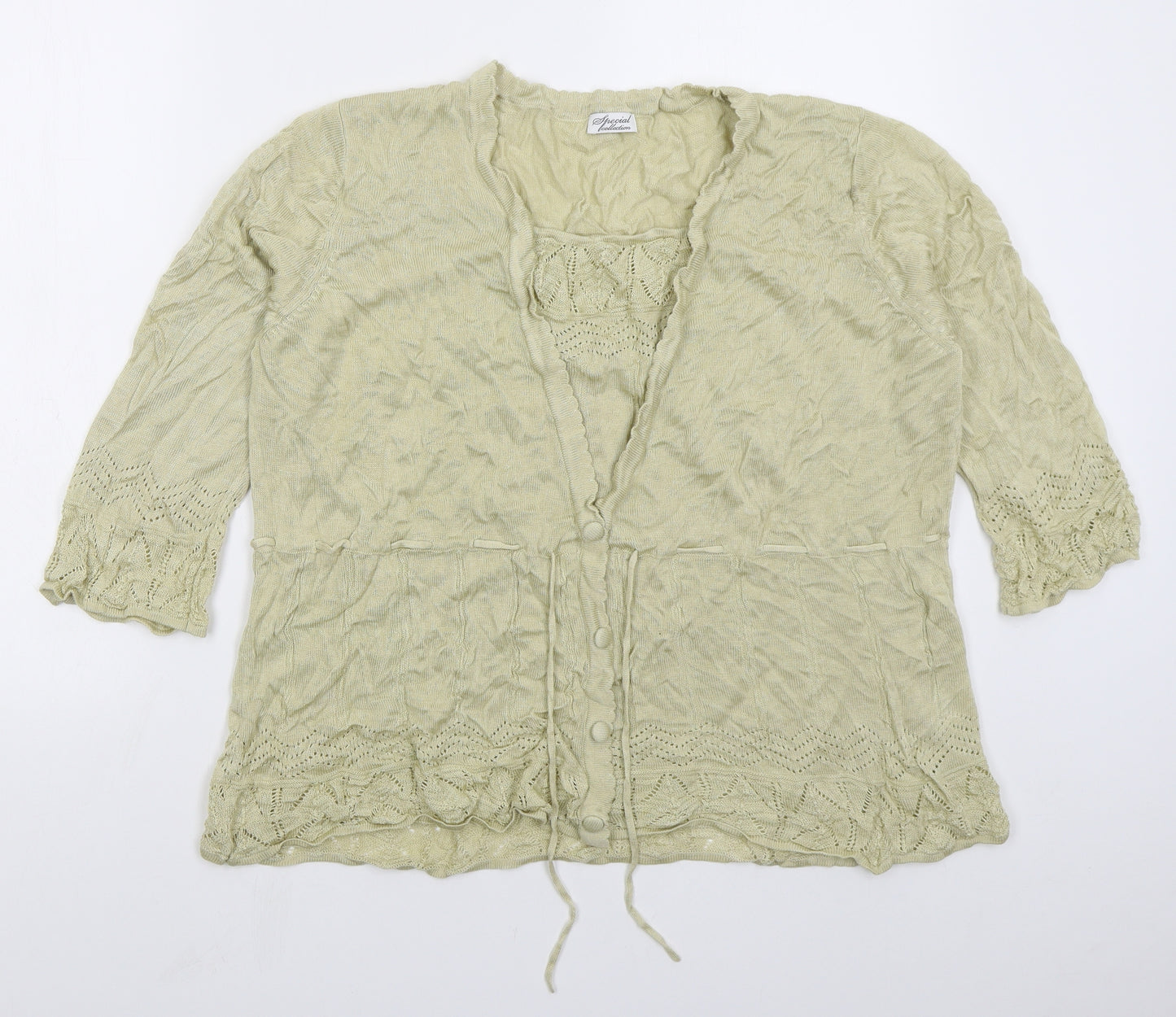 Special Collection Womens Beige Round Neck  Acrylic Pullover Jumper Size 24