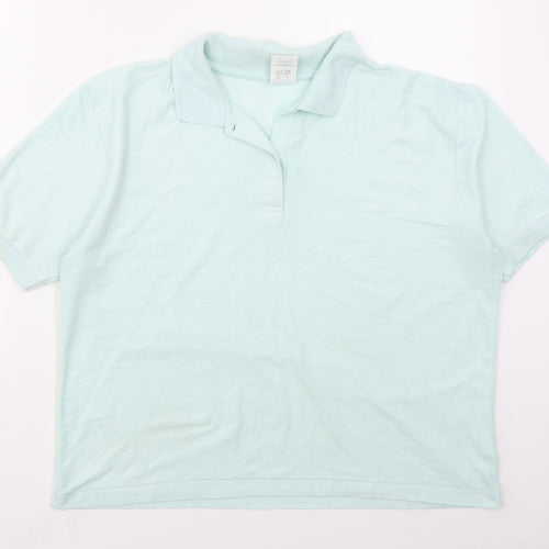 Littlewoods Womens Green  Polyester Basic Polo Size 18 Collared