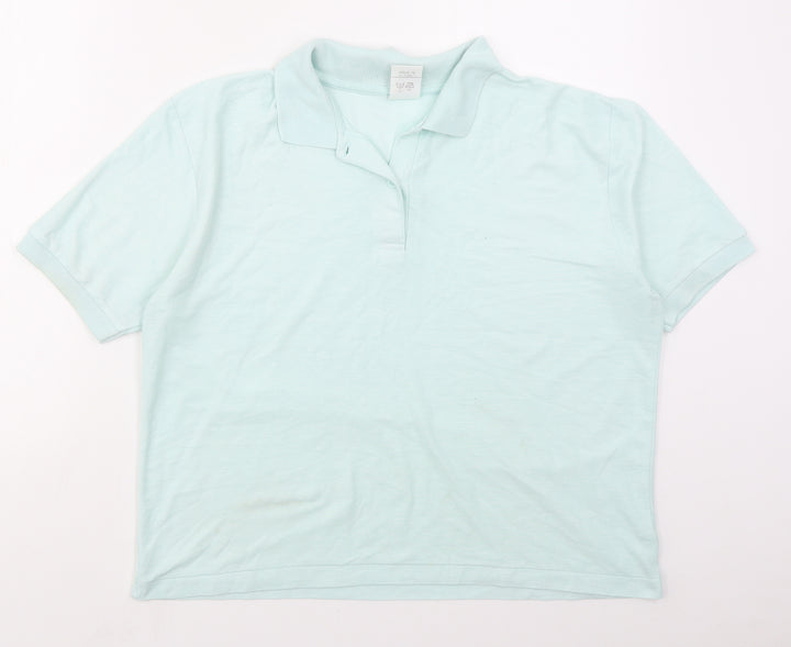 Littlewoods Womens Green  Polyester Basic Polo Size 18 Collared