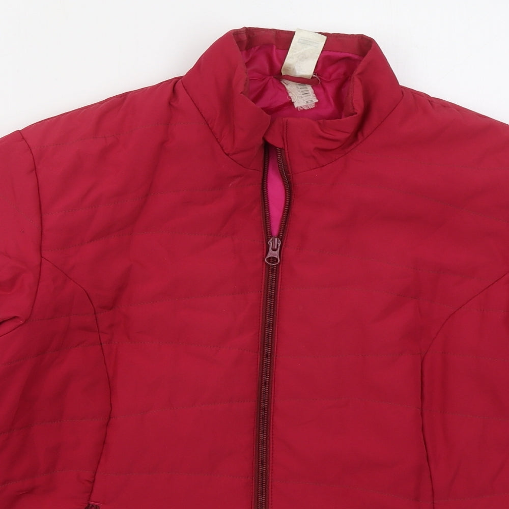DECATHLON Womens Pink   Biker Coat Size XL  Zip