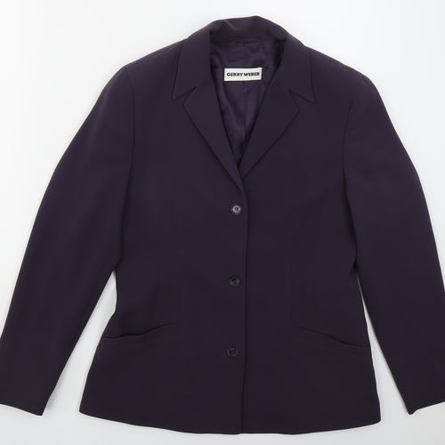 Gerry Weber Womens Purple  Polyester Jacket Suit Jacket Size 10
