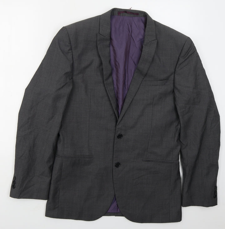 NEXT Mens Grey  Wool Jacket Suit Jacket Size 38