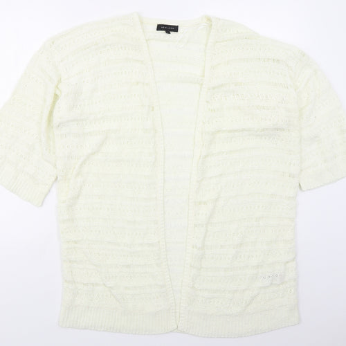 New Look Womens Ivory V-Neck  Acrylic Cardigan Jumper Size L