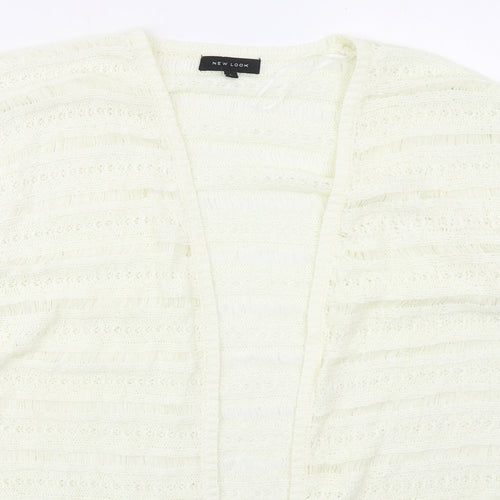 New Look Womens Ivory V-Neck  Acrylic Cardigan Jumper Size L