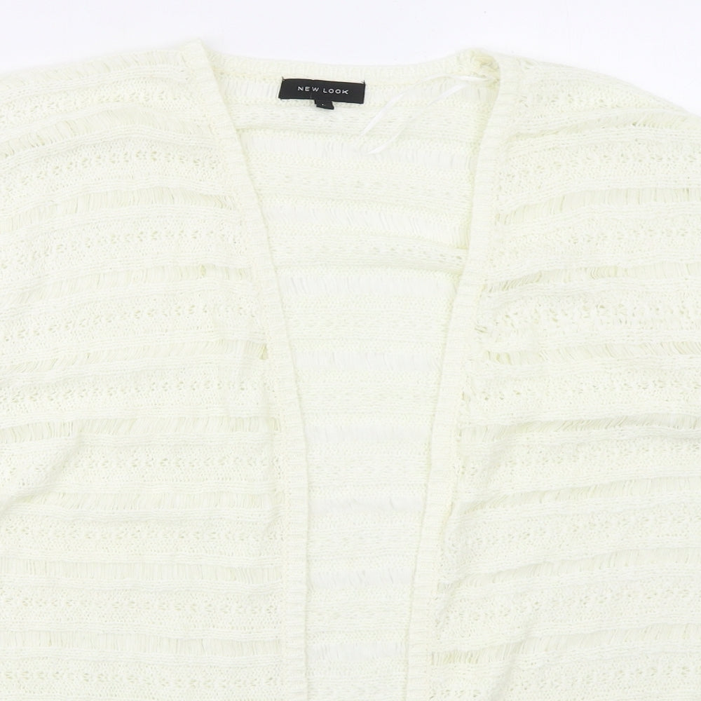 New Look Womens Ivory V-Neck  Acrylic Cardigan Jumper Size L