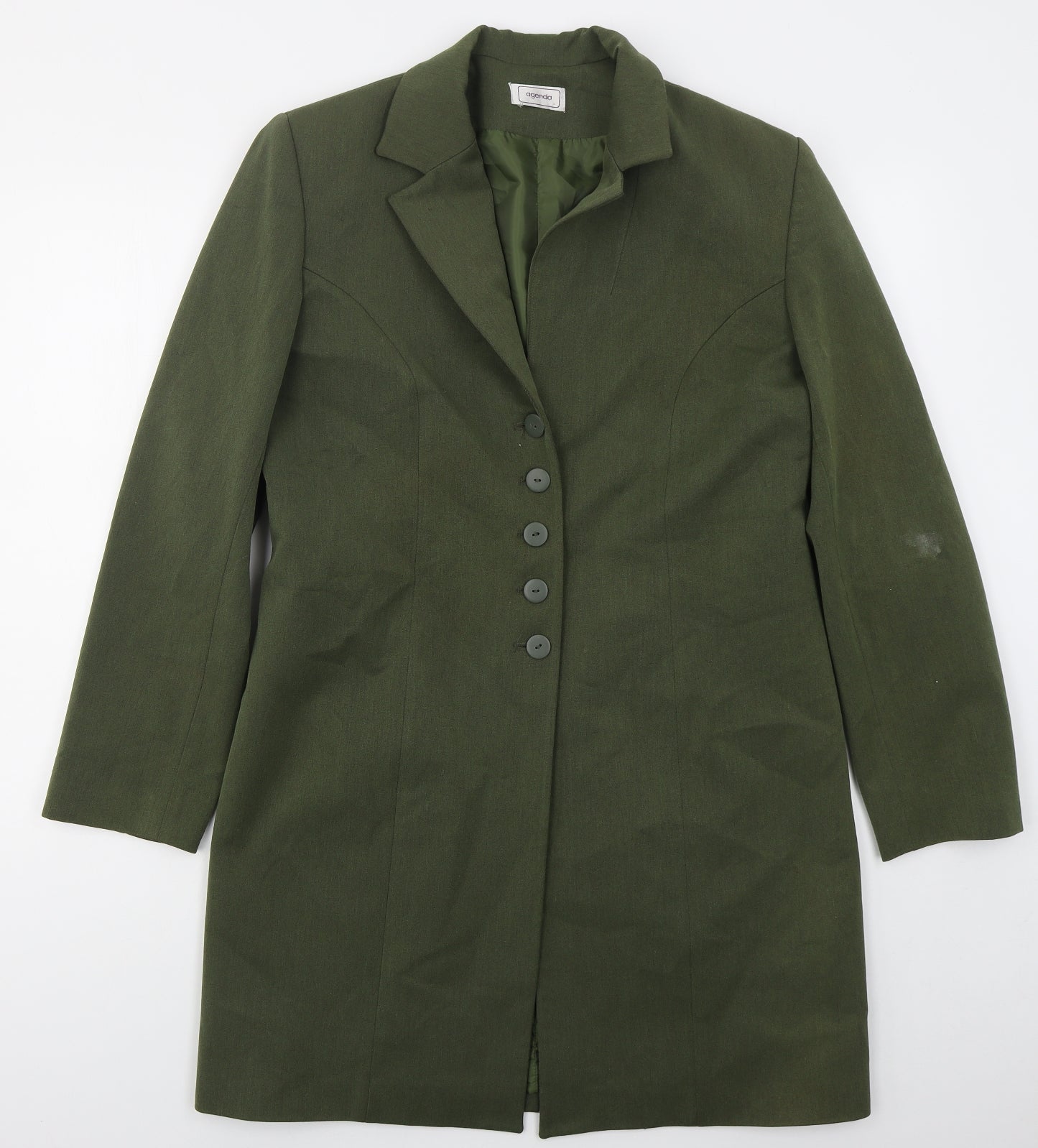 Agenda Womens Green   Overcoat Coat Size 12  Button