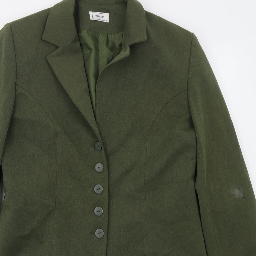 Agenda Womens Green   Overcoat Coat Size 12  Button
