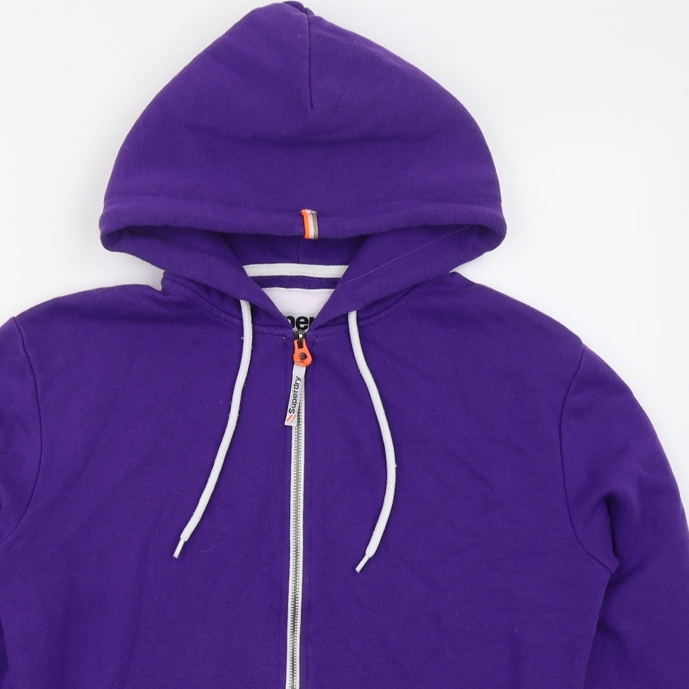 Superdry Mens Purple  Cotton Full Zip Hoodie Size M