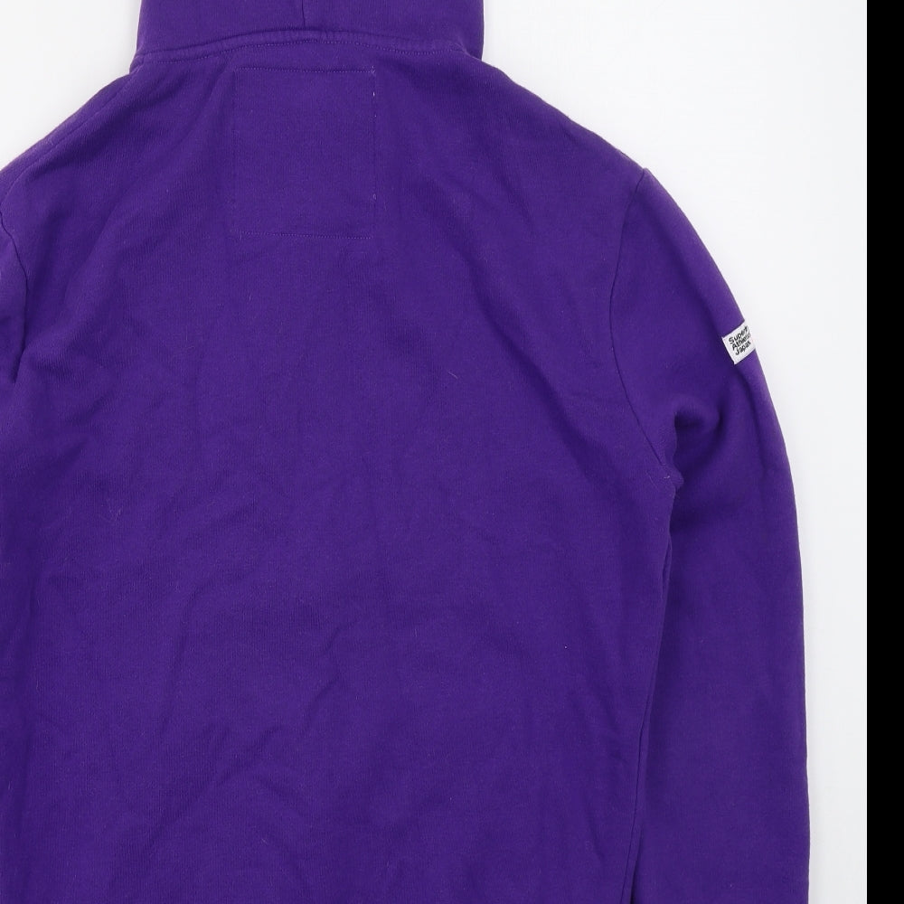 Superdry Mens Purple  Cotton Full Zip Hoodie Size M