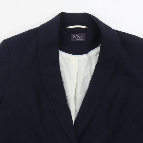 Marks and Spencer Womens Blue  Polyester Jacket Suit Jacket Size 14