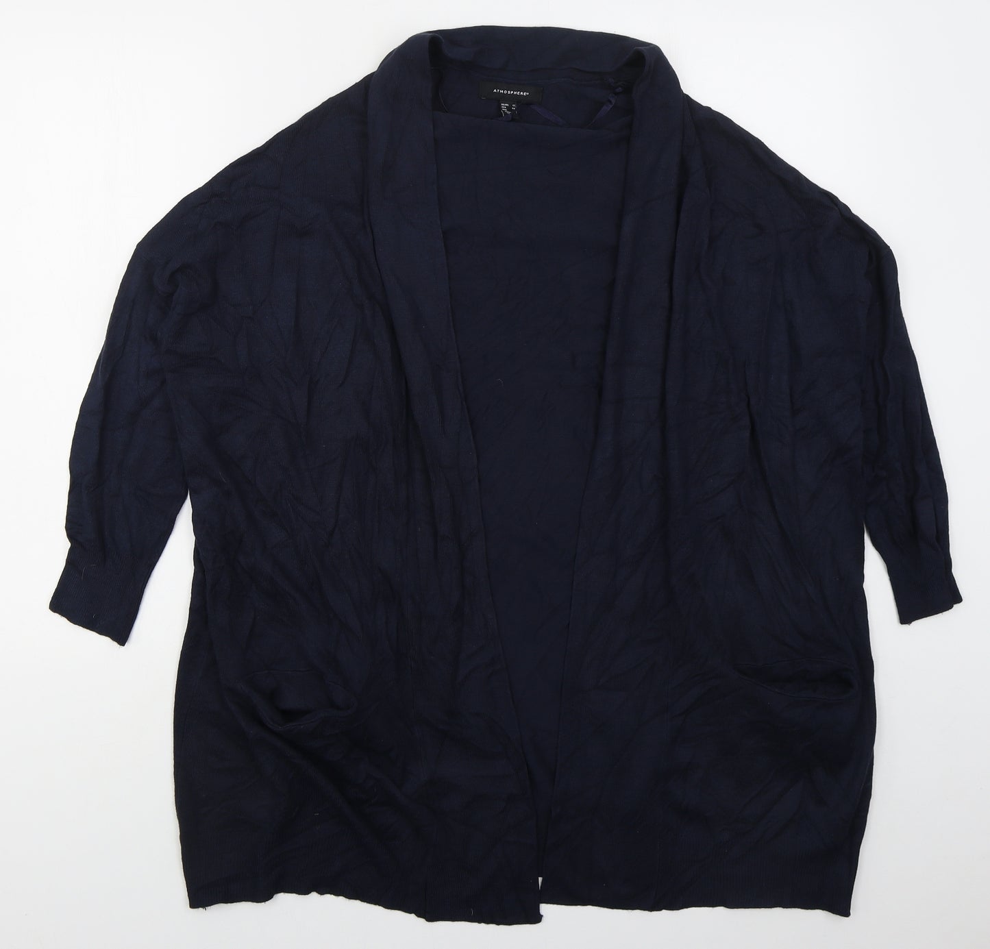 Atmosphere Womens Blue V-Neck  Viscose Cardigan Jumper Size 12