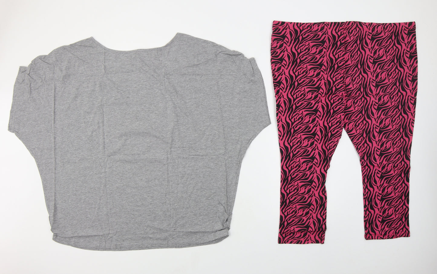 Ann Summers Womens Pink Animal Print Cotton Top Pyjama Set Size 22   - Animal in Bed