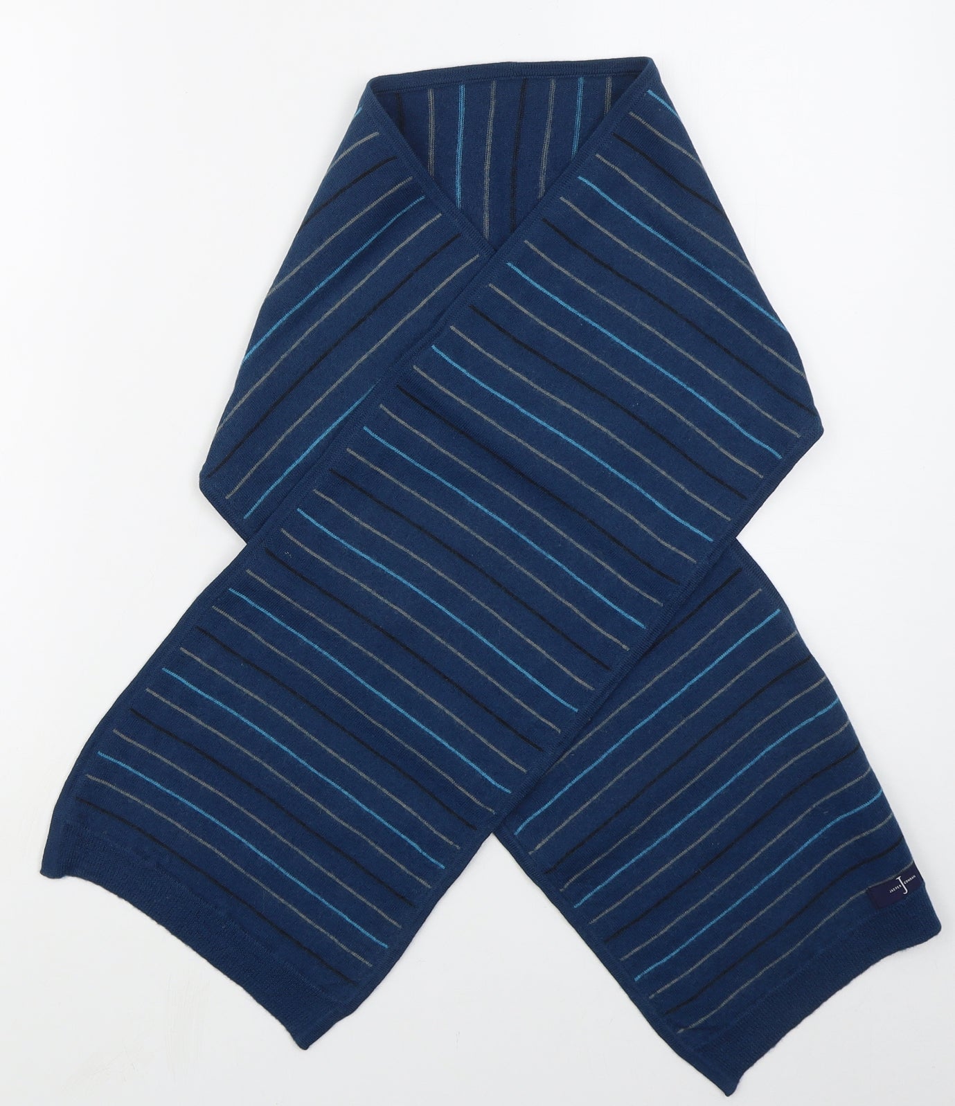 Jasper Conran Mens Blue Striped Acrylic Rectangle Scarf Scarf One Size