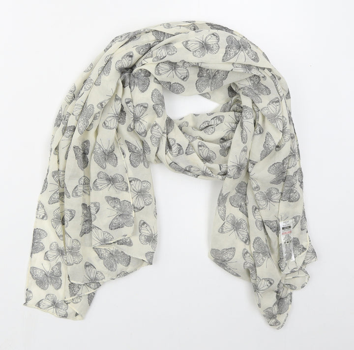 Dunnes Womens Ivory  Polyester  Scarf    - Butterflies