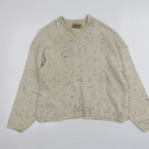 Sam Store  Womens Beige V-Neck   Pullover Jumper Size S   - Material Mixed Fibre