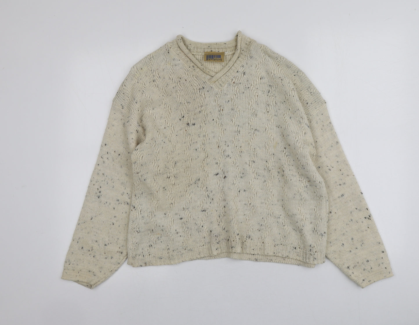 Sam Store  Womens Beige V-Neck   Pullover Jumper Size S   - Material Mixed Fibre