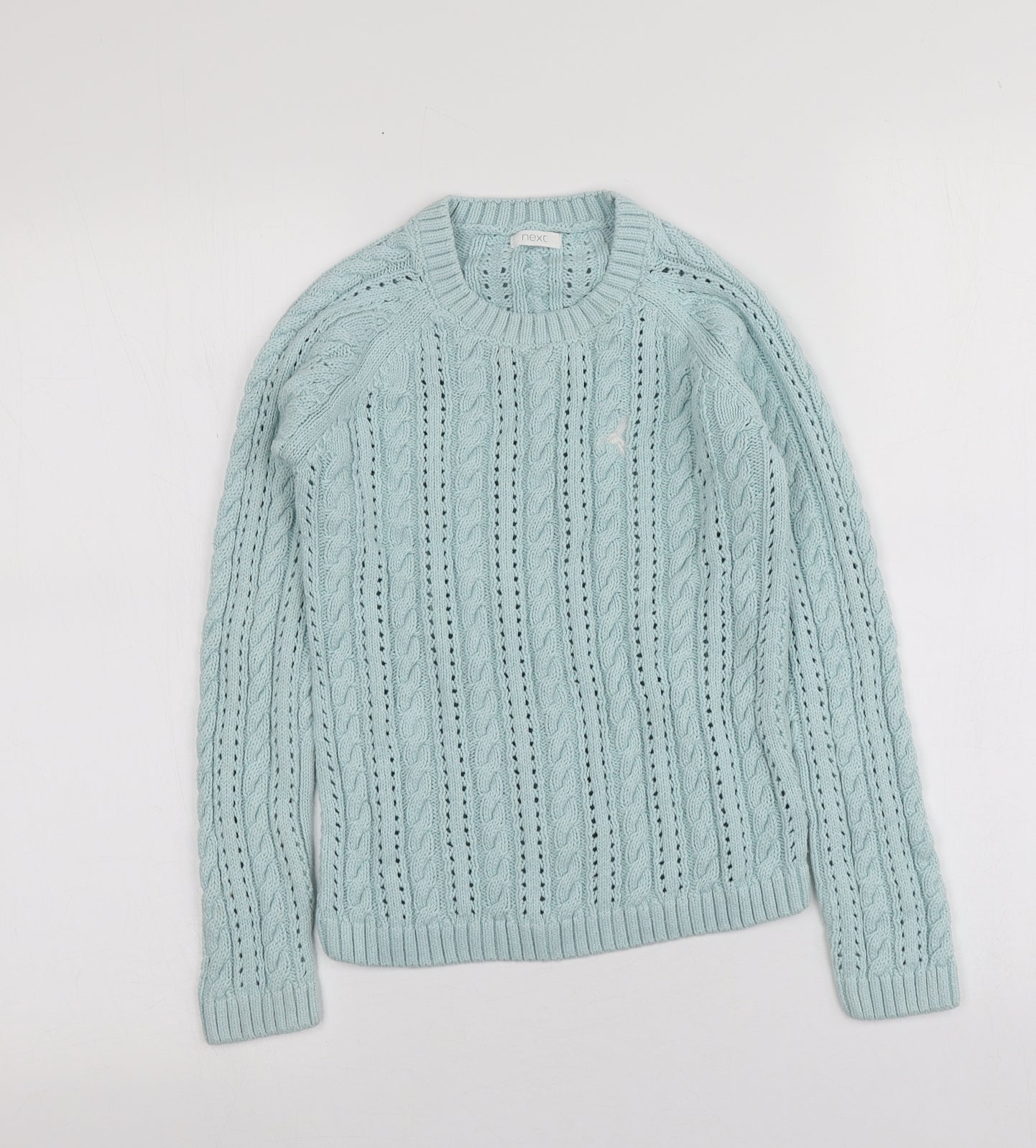 NEXT Girls Blue Round Neck  Cotton Pullover Jumper Size 9 Years