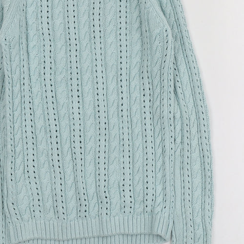NEXT Girls Blue Round Neck  Cotton Pullover Jumper Size 9 Years