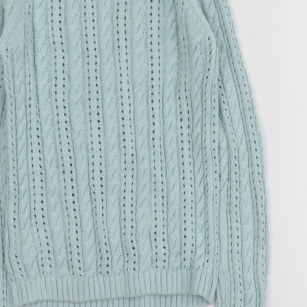 NEXT Girls Blue Round Neck  Cotton Pullover Jumper Size 9 Years