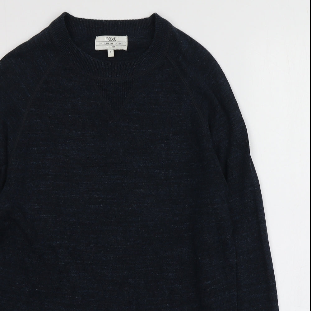 NEXT Mens Blue Round Neck  Cotton Pullover Jumper Size S