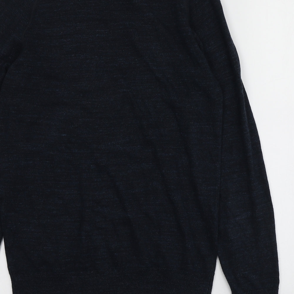 NEXT Mens Blue Round Neck  Cotton Pullover Jumper Size S
