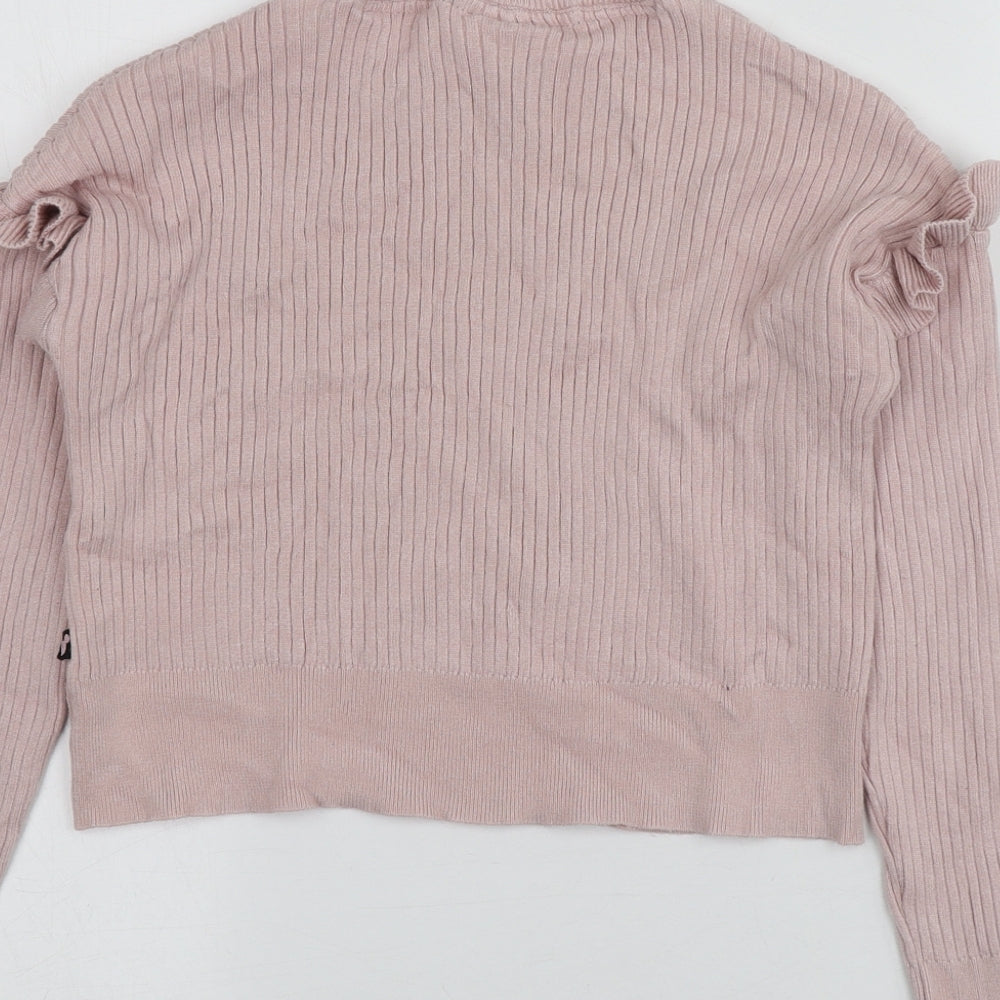 George Girls Pink Round Neck  Viscose Pullover Jumper Size 8-9 Years   - Minnie Mouse
