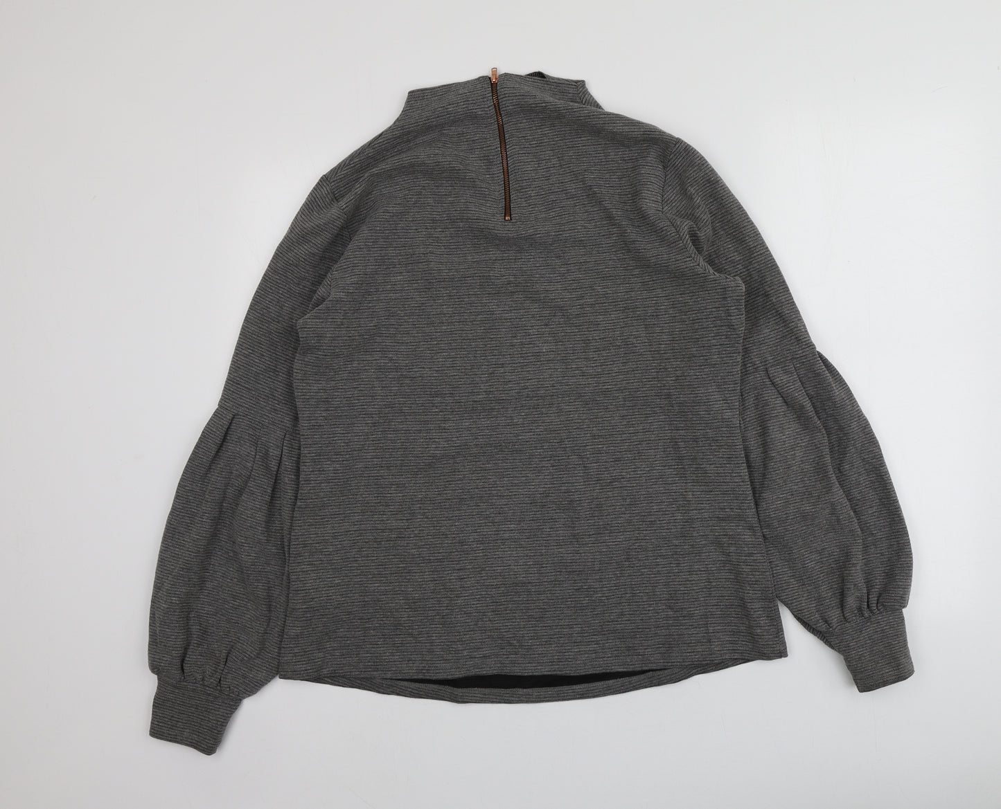 Savannah Miller Womens Grey High Neck  Polyester Pullover Jumper Size 16