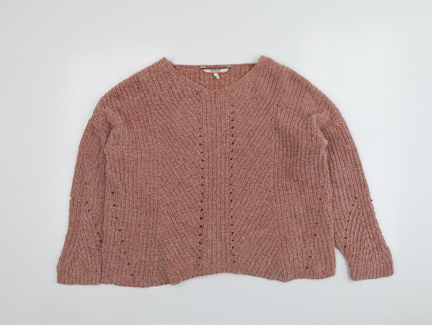 SoulCal&Co Womens Pink Round Neck  Polyester Pullover Jumper Size S