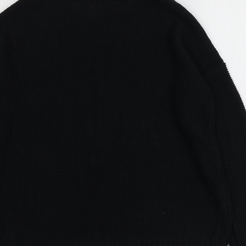 New Look Womens Black Round Neck  Acrylic Pullover Jumper Size S