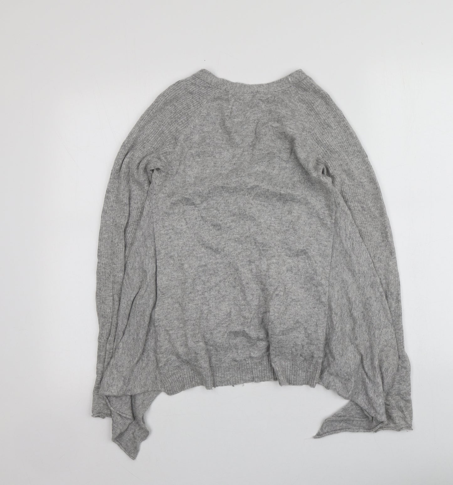 NEXT Womens Grey V-Neck  Nylon Cardigan Jumper Size 8