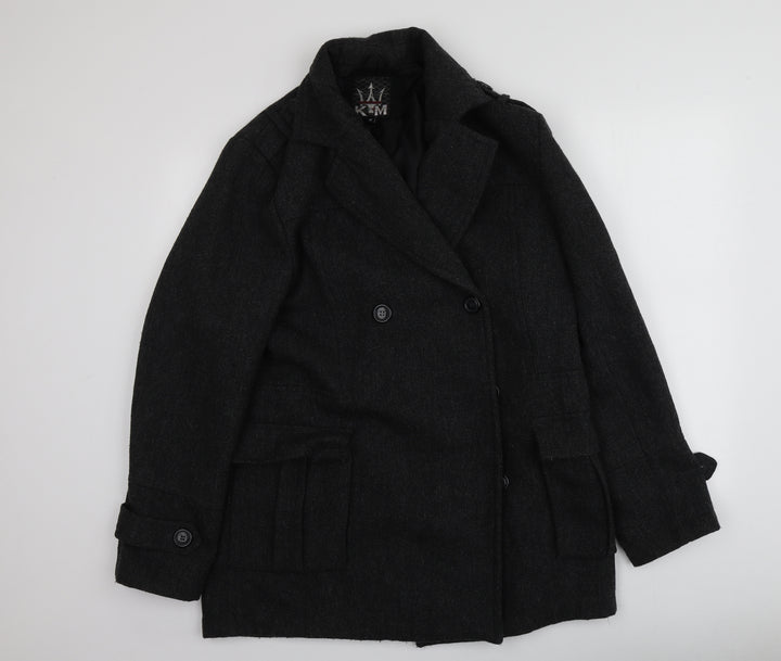 Kurt Muller Womens Grey Overcoat Coat Size M