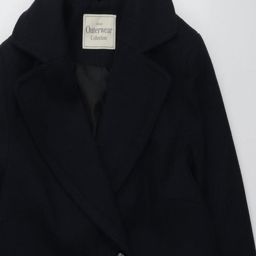 George Womens Blue   Overcoat Coat Size 8
