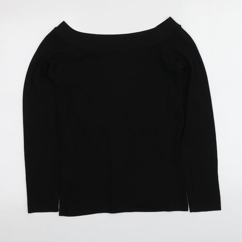 NEXT Womens Black Square Neck  Nylon Pullover Jumper Size 12