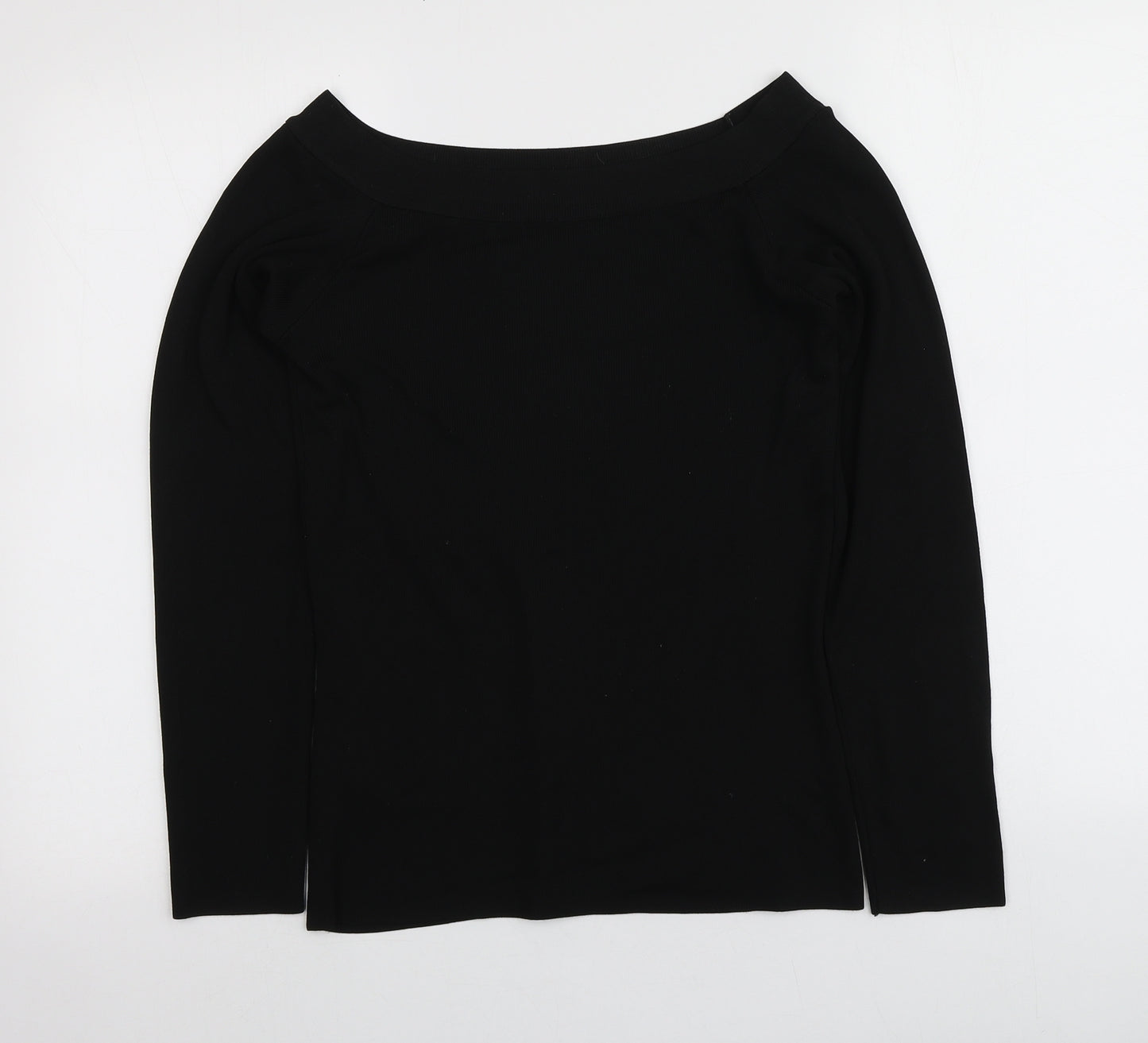 NEXT Womens Black Square Neck  Nylon Pullover Jumper Size 12