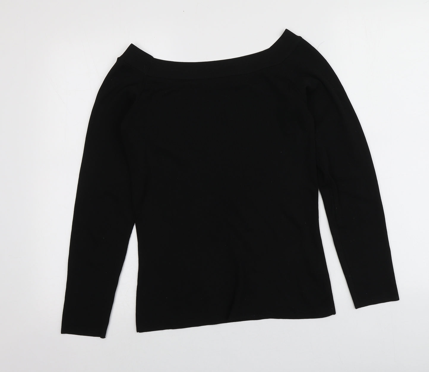 NEXT Womens Black Square Neck  Nylon Pullover Jumper Size 12