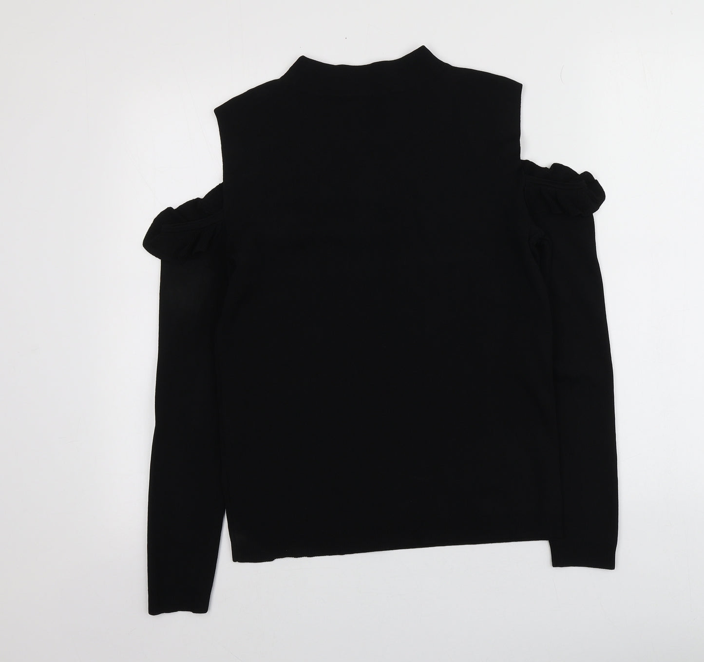 Coast Womens Black High Neck  Viscose Pullover Jumper Size L