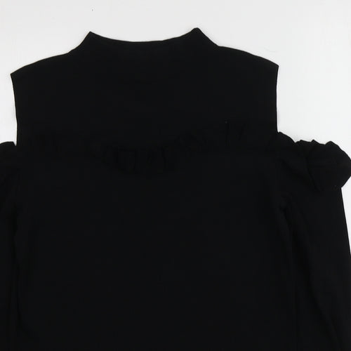 Coast Womens Black High Neck  Viscose Pullover Jumper Size L
