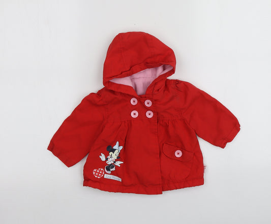 Front view of Disney Red Jacket, size 3-6, Months
