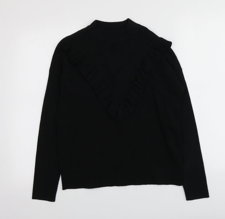 New Look Womens Black High Neck  Viscose Pullover Jumper Size 8