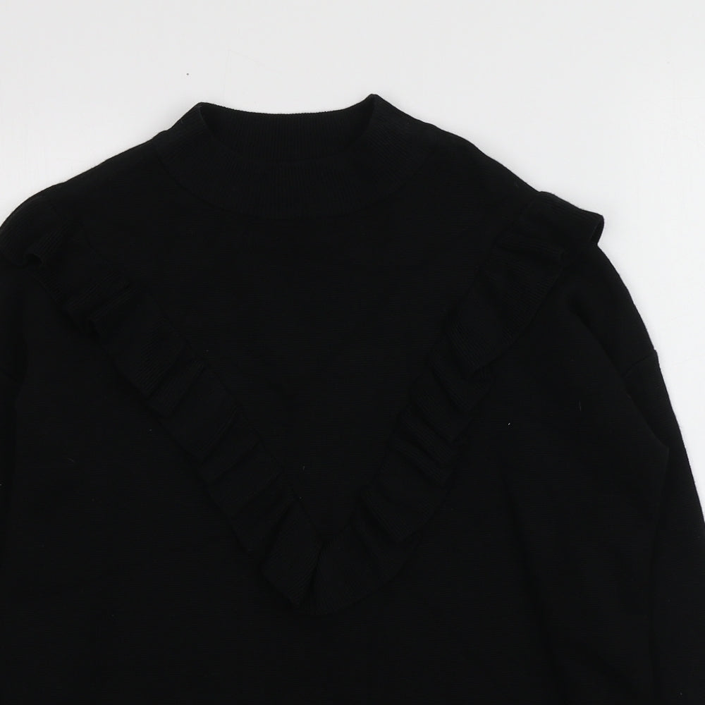 New Look Womens Black High Neck  Viscose Pullover Jumper Size 8