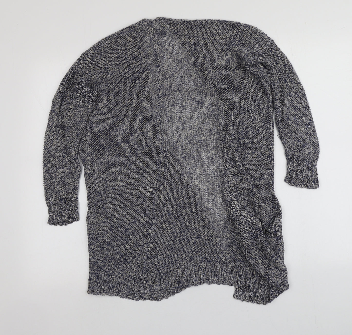 Sparrow Womens Blue V-Neck  Hemp Cardigan Jumper Size XS