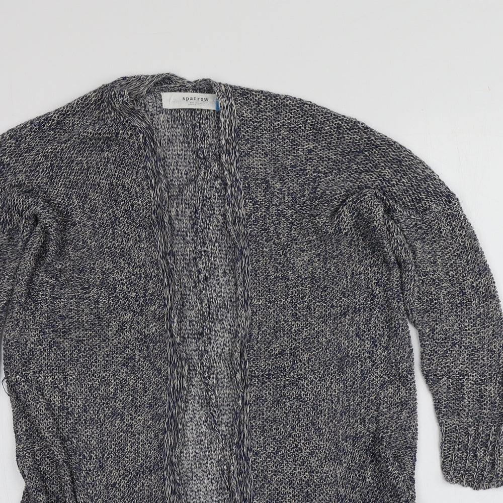 Sparrow Womens Blue V-Neck  Hemp Cardigan Jumper Size XS