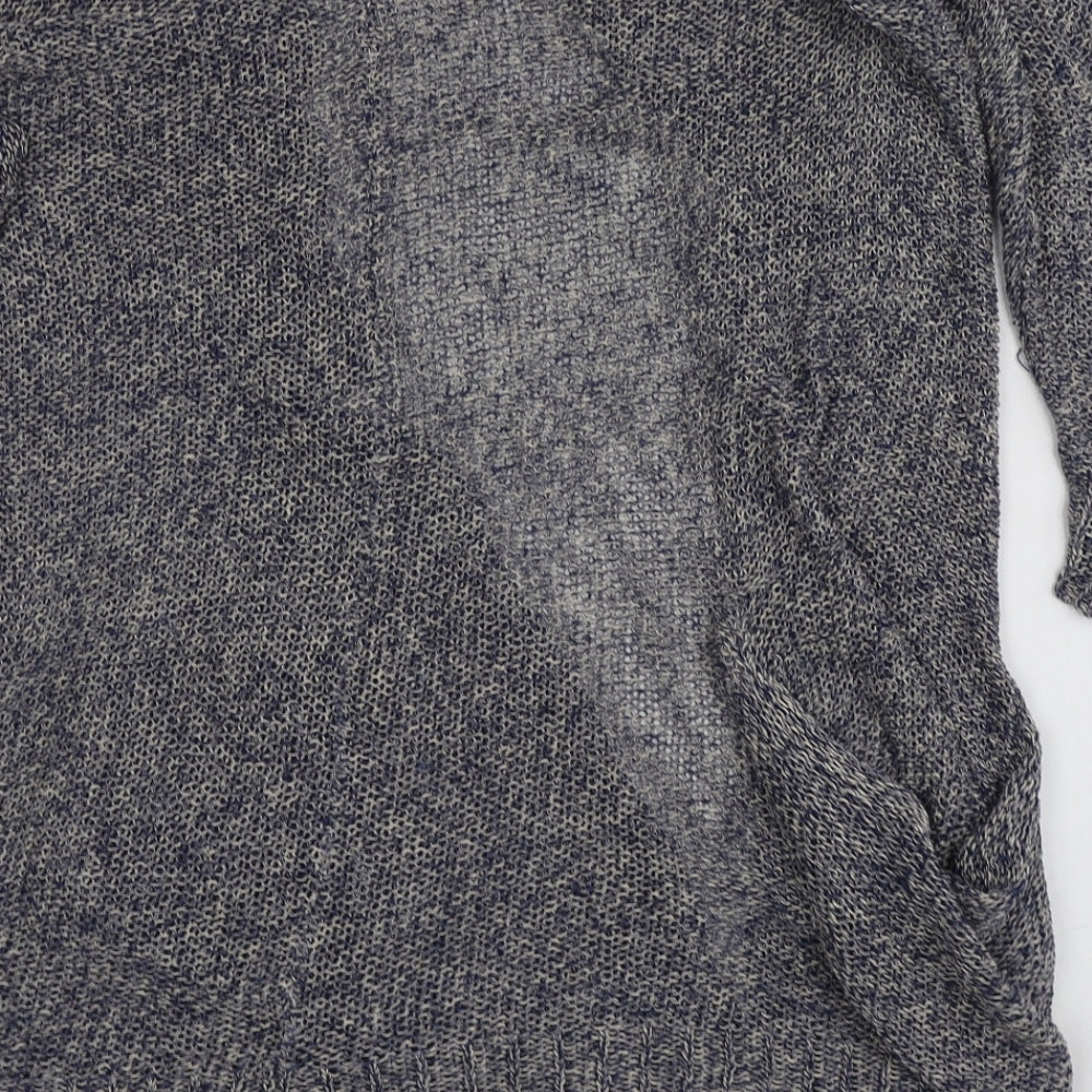 Sparrow Womens Blue V-Neck  Hemp Cardigan Jumper Size XS