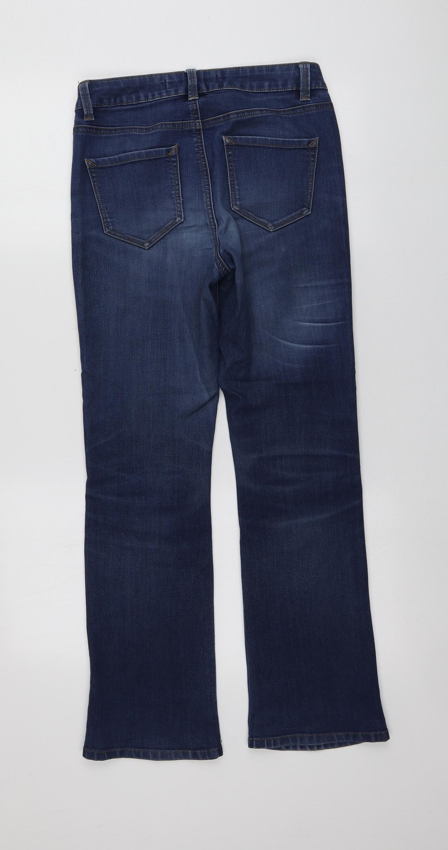 George Womens Blue  Cotton Bootcut Jeans Size 8 L27 in Regular
