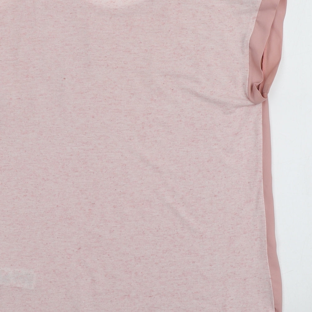 New Look Womens Pink  Polyester Basic T-Shirt Size 6 Round Neck