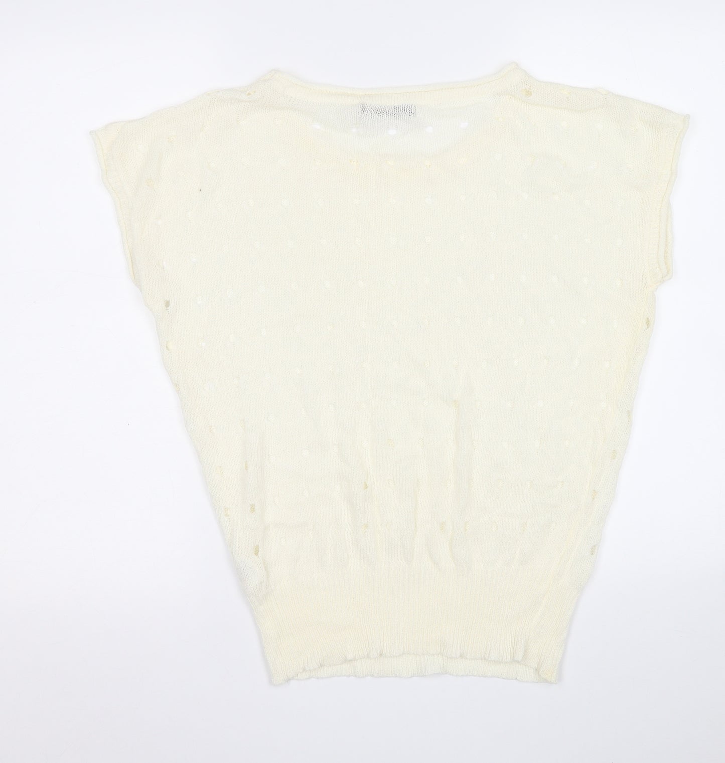 Select Womens Yellow Round Neck  Acrylic Vest Jumper Size 12