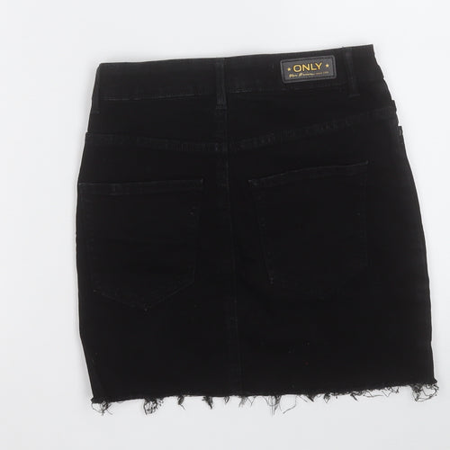 Only Womens Black  Cotton A-Line Skirt Size XS