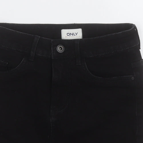 Only Womens Black  Cotton A-Line Skirt Size XS