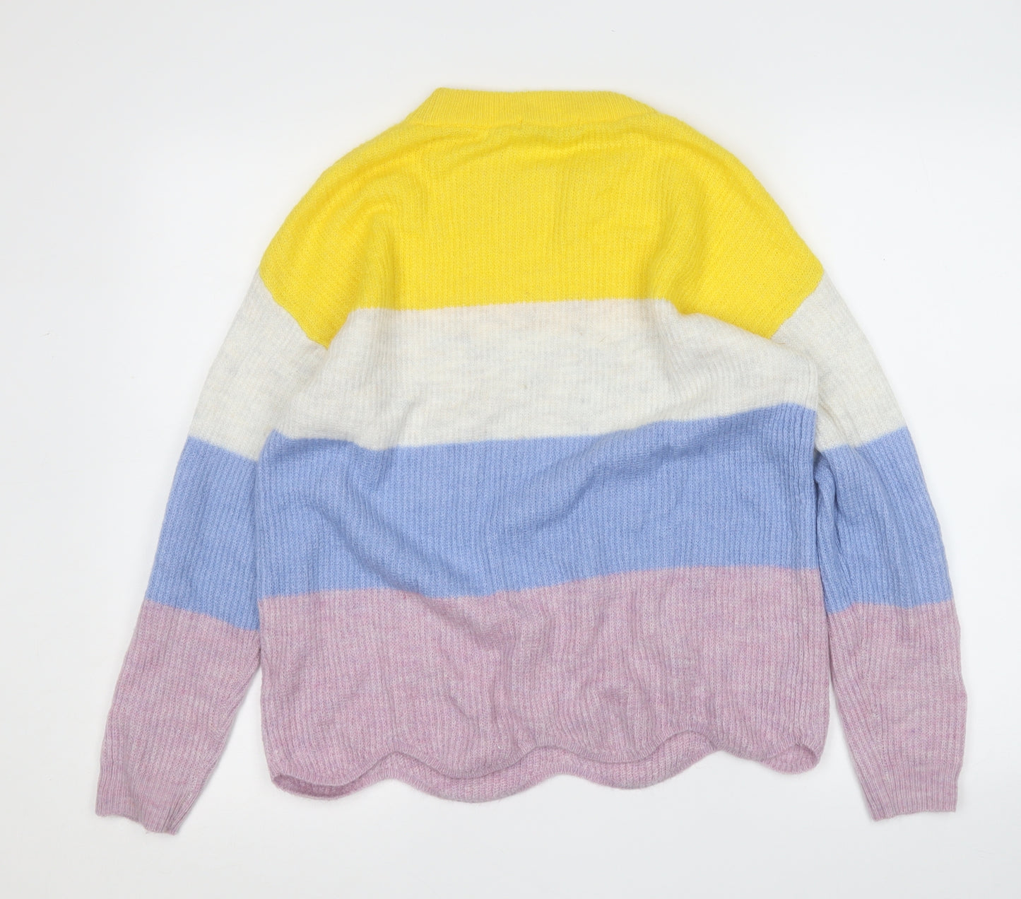 TU Womens Multicoloured Round Neck  Acrylic Pullover Jumper Size 10