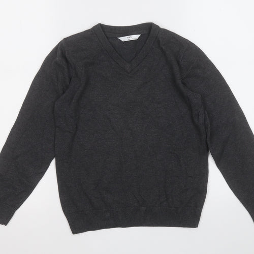 Marks and Spencer Boys Grey  Cotton Pullover Sweatshirt Size 8-9 Years